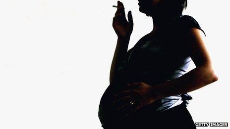 Pregnant woman smoking