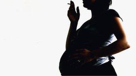 Pregnant woman smoking