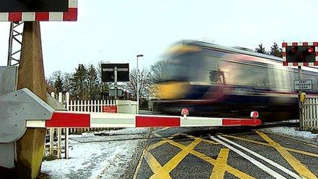 Train passing through Kintore