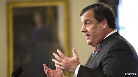 New Jersey Governor Chris Christie appeared in Trenton, New Jersey, on 28 March 2014