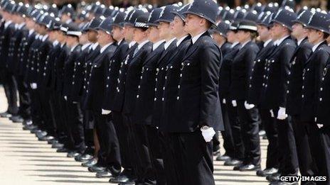 Police recruits at the Hendon training camp