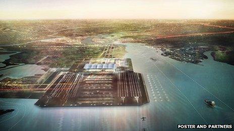 Artist's impression of Thames Estuary airport