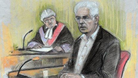 Sketch of Max Clifford in court (Elizabeth Cook/PA)