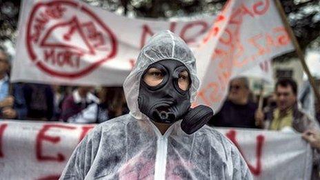 Fracking protest in France