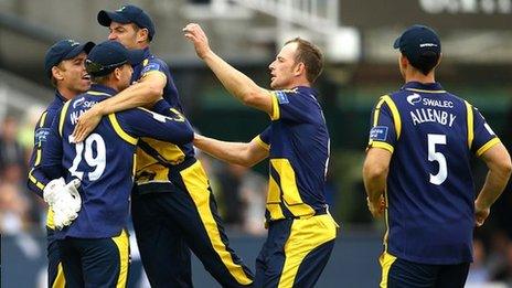 Glamorgan celebrate a wicket