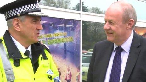 Lincolnshire's Chief Constable Neil Rhodes (left) Policing Minister Damien Green (right)