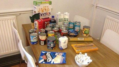 A single person's allowance from the food bank