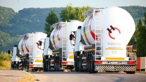 Holcim cement lorries