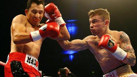 Carl Frampton beat Hugo Cazares inside two rounds at the Odyssey Arena in Belfast