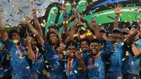 Sri Lanka celebrate winning the World Twenty20