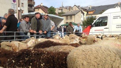 Farmers' market in Barcelonnette, France