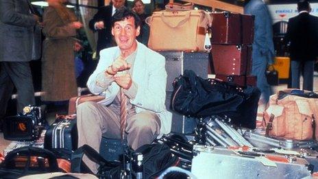 Michael Palin at London's Victoria Station in Around the World In 80 Days