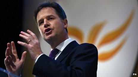 Nick Clegg at the 2013 Lib Dem annual conference