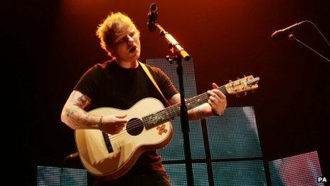 Ed Sheeran on stage