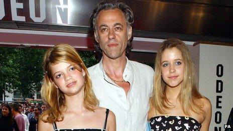 Bob Geldof with daughters Pixie (l) and Peaches in 2003