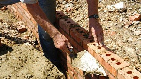 Man working on building site