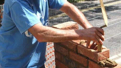 Man working on building site