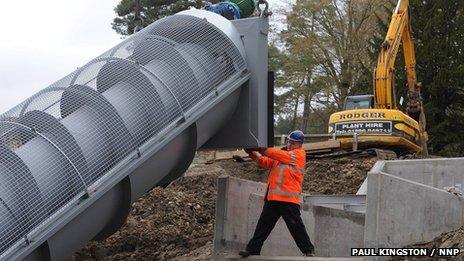 Archimedean screw installed at Cragside