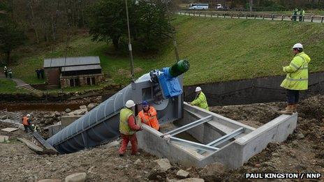 Archimedean screw installed at Cragside