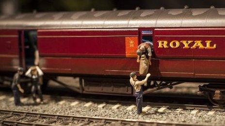 Scene from Luton Model Railway Club's recreation of the Great Train Robbery