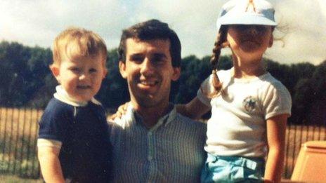 Gary Harrison with his children Paul and Claire