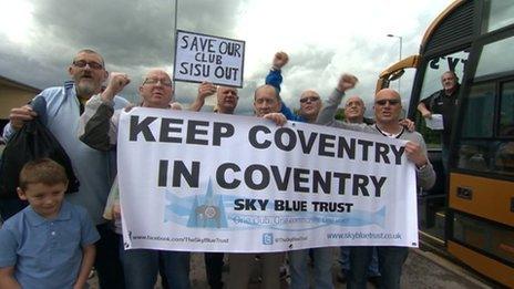 Protesting Sky Blues fans