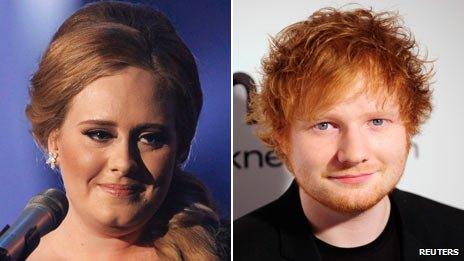 Adele and Ed Sheeran