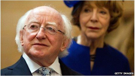 Michael D Higgins and his wife