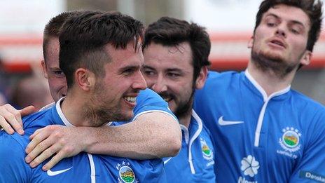 Andrew Waterworth scored two goals for Linfield against Crusaders