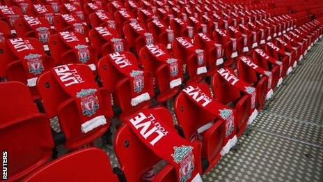 Ninety-six Liverpool scarves were placed on seats at Wembley