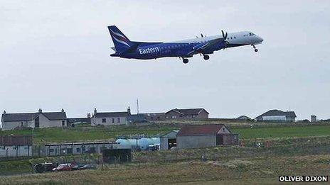 Plane at Sumburgh Airport