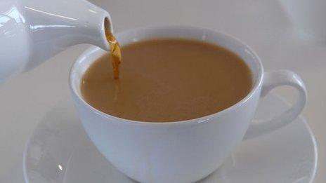 Pouring a cup of tea