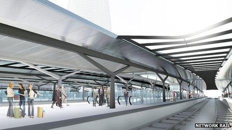 Artist's impression of the new platforms at London Bridge