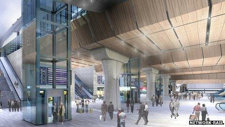 Artist's impression of the new concourse at London Bridge