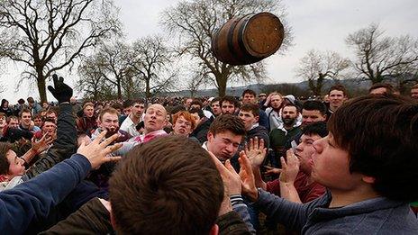 The keg used in bottle throwing