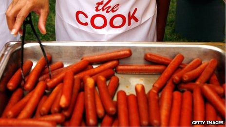 Kraft's Oscar Meyer hot dogs being cooked