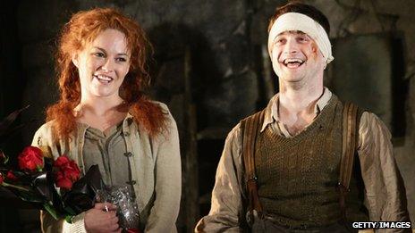 Daniel Radcliffe and Sarah Greene in The Cripple of Inishmaan