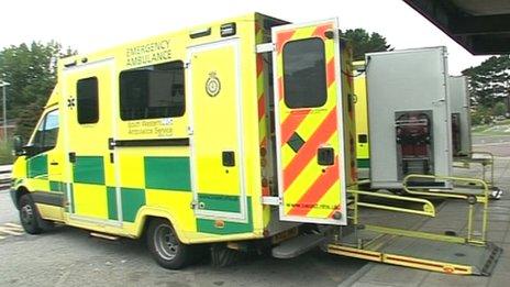 A South Western Ambulance Service vehicle