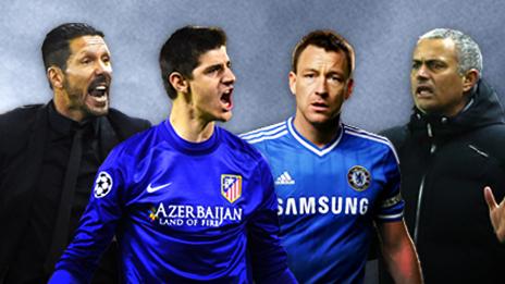 Diego Simeone. Thibaut Courtois, John Terry, Jose Mourinho