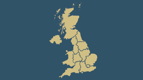 Map: UK government regions