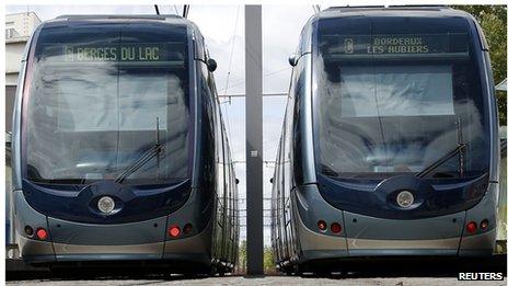 Trams made by Alstom