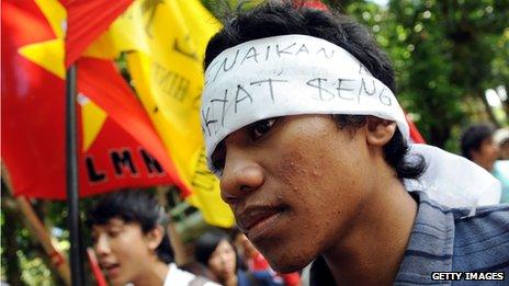 Fuel price protest in Indonesia