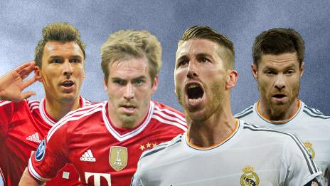 Mario Mandzukic, Philipp Lahm, Sergio Ramos, Xabi Alonso