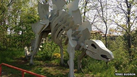 Dinosaur at Teesaurus Park. Photo by Terri Sudron.