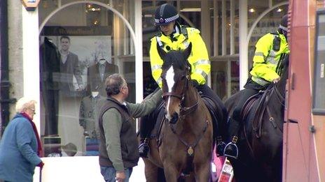 Mounted police officers in Cirencester