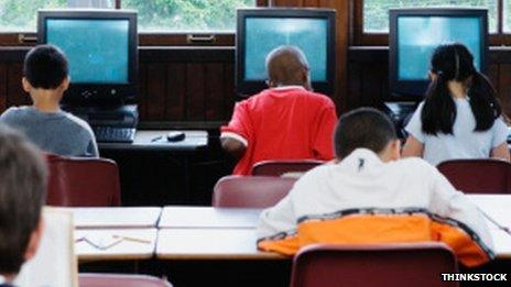 Children using computers