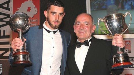 Joe Gormley and Tommy Breslin with their awards