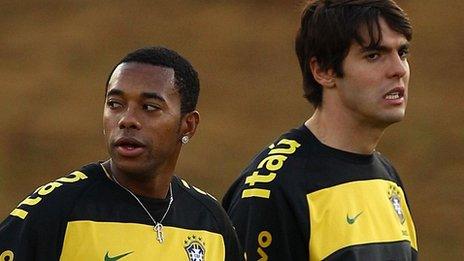 Brazil pair Robinho and Kaka