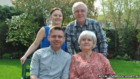 Andy Knox with his father, Freddie, mother, Teresa and sister, Helen