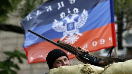 Some residents have been flying the flag of the self-proclaimed Donetsk People's Republic